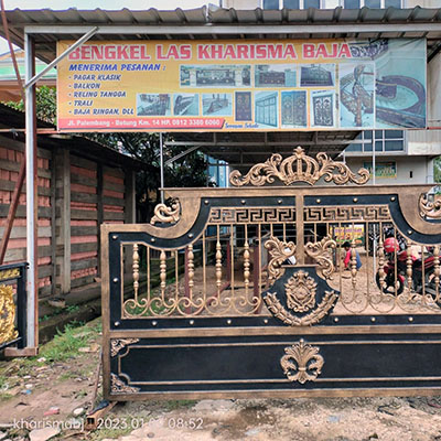 Pagar Klasik Palembang, Bengkel las Kharisma Baja, Jasa konstruksi dan bangunan. bengkel las, kharisma baja, pagar baja, pagar klasik, pagar balkon, reling tangga, tralis, baja ringan